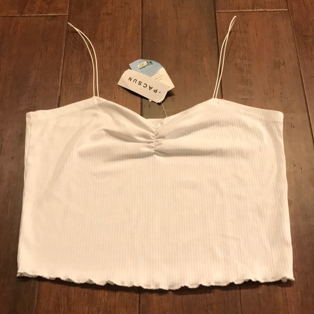 NWT white PacSun Cropped Tank Top